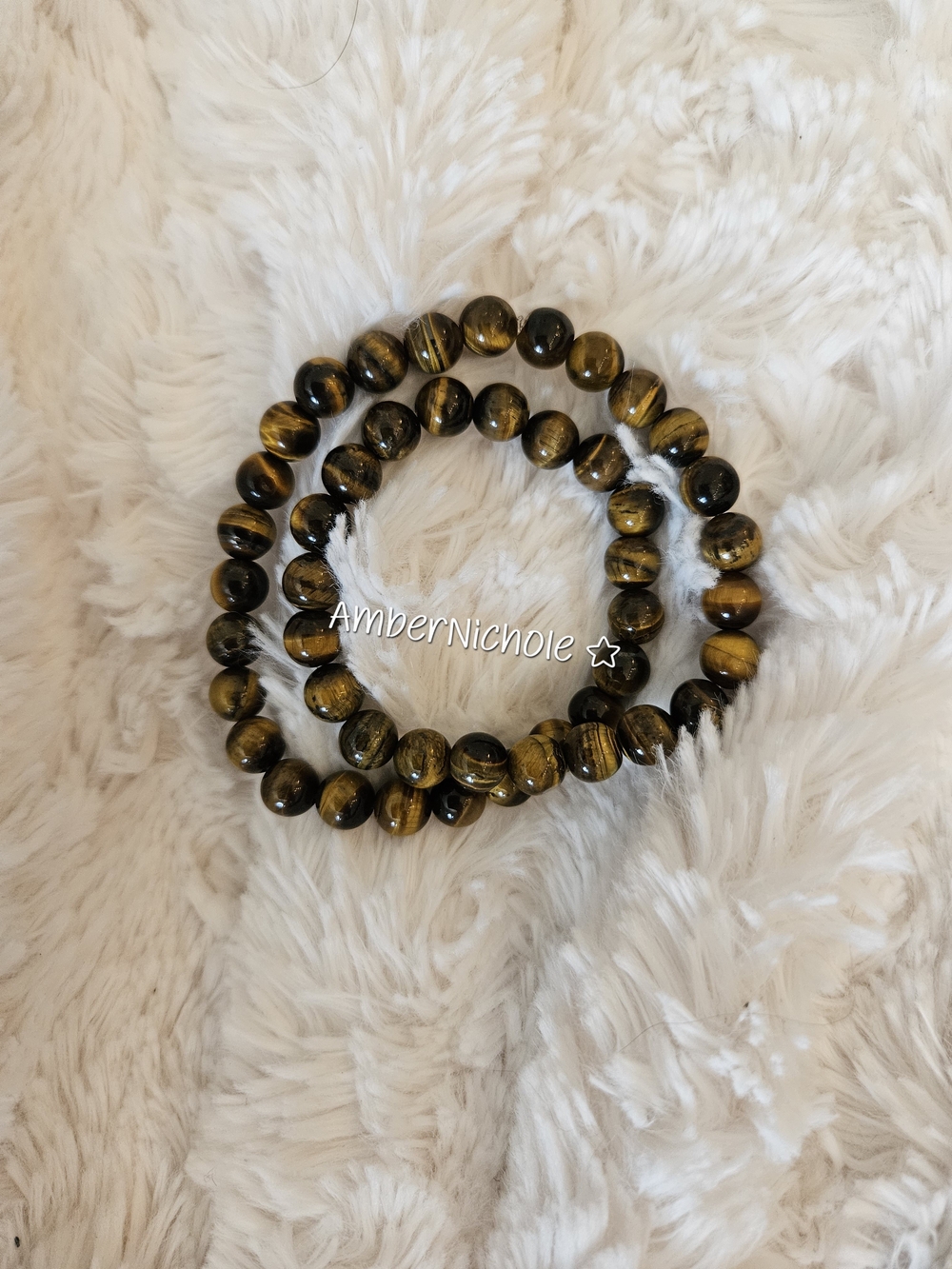 ☆ Tiger Eye Bead Stretch Bracelet - Double Wrap